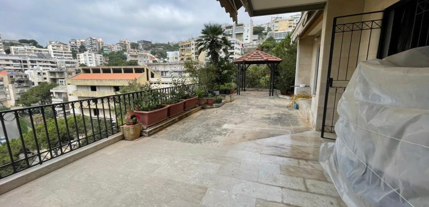 Furnished Apartment with Terrace for Rent in Mtayleb
